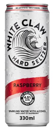 White Claw Raspberry, Gluten Free Hard Seltzer (330ml)