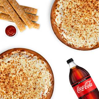 Combo Exclusivo 2 Pan Pizzas Mediana 1 ing + Breadsticks + 1.25 Coca Cola