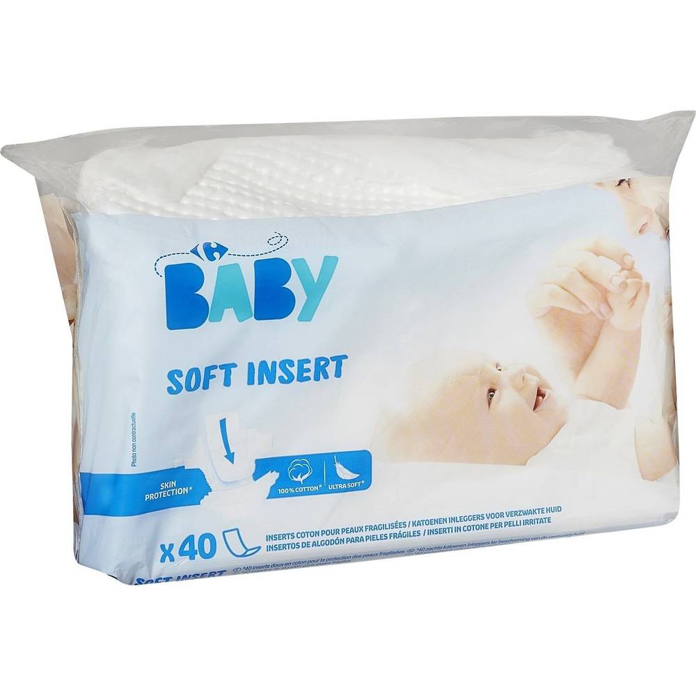 Carrefour Baby - Inserts coton bébé peaux fragilisées