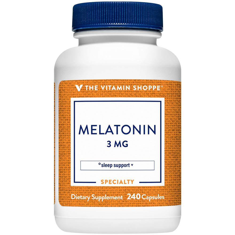 The Vitamin Shoppe Melatonin 3 mg Sleep Support Capsules