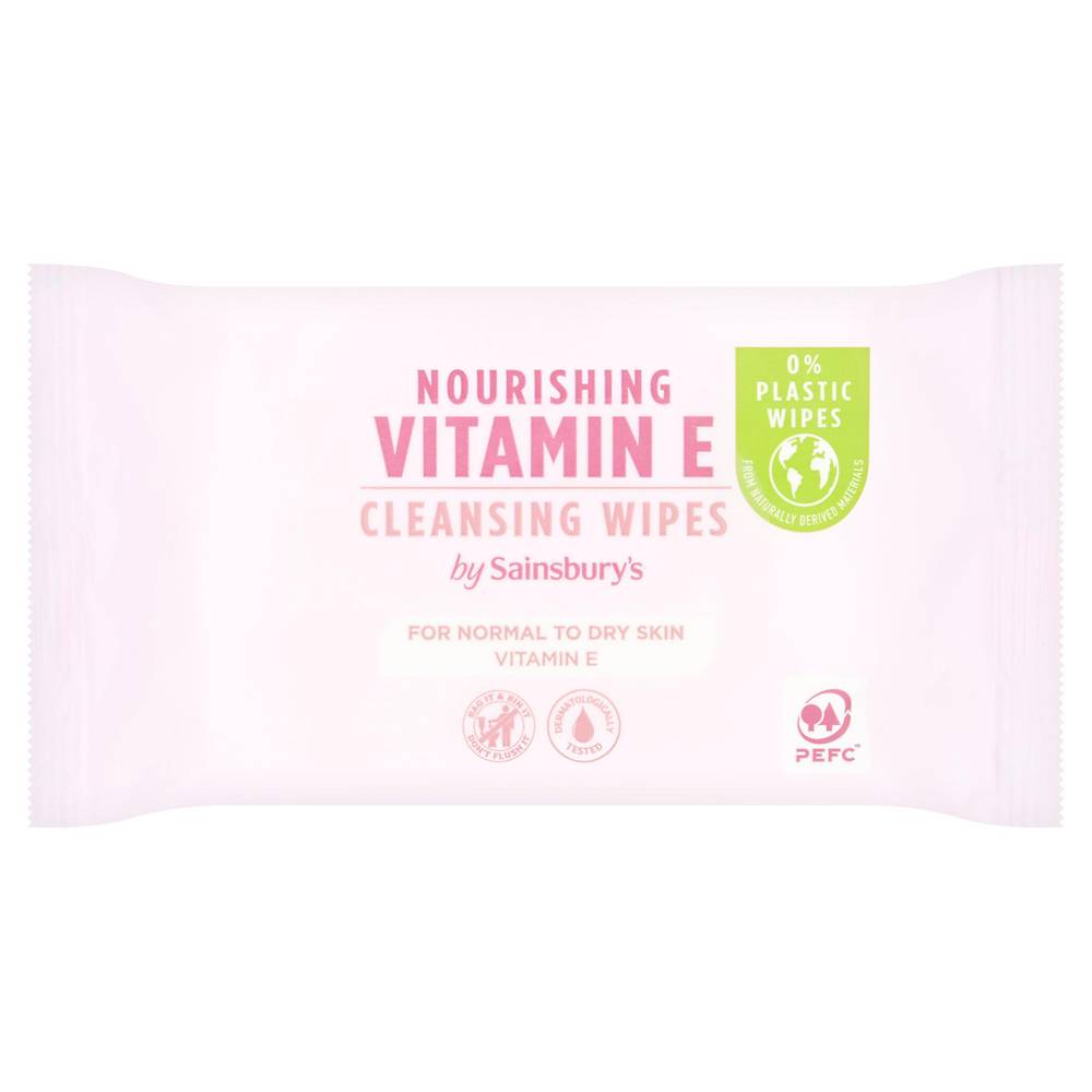 Sainsbury's Nourishing Vitamin E Cleansing Wipes x25