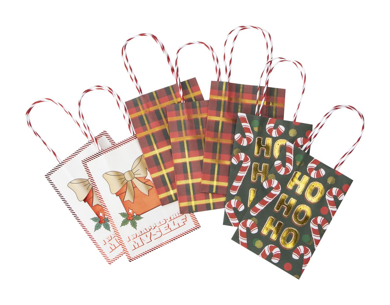 Christmas Holiday Kraft Bags 7-Pack