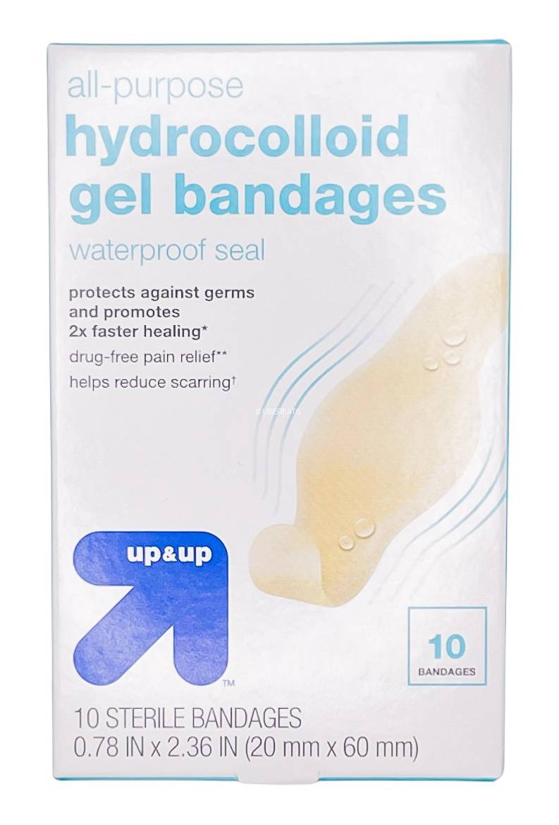up&up All Purpose Hydrocolloid Gel Bandages, 0.78x2.36 in (10 ct)