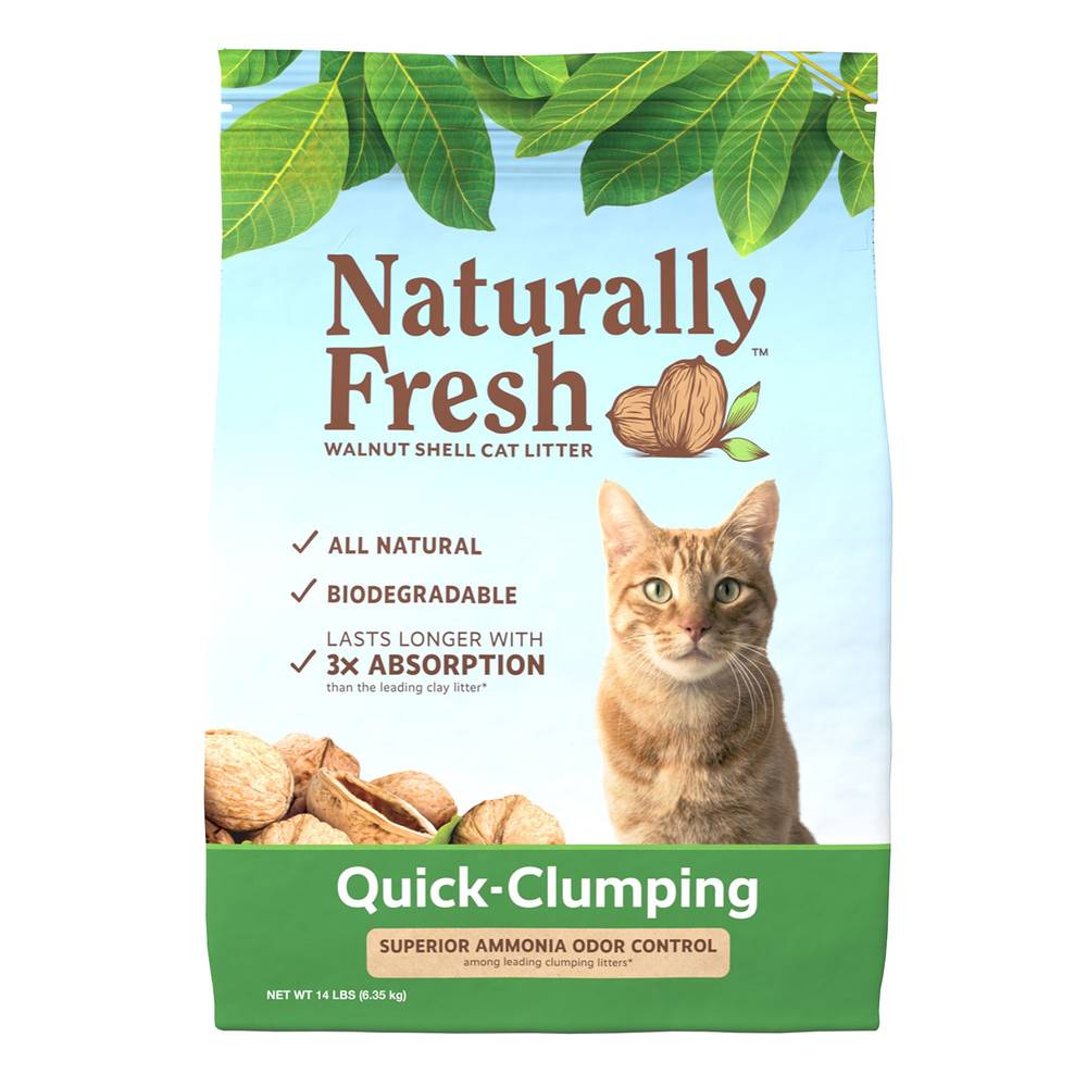 Naturally Fresh Clumping Walnut Cat Litter - Low Tracking, Natural (Size: 14 Lb)