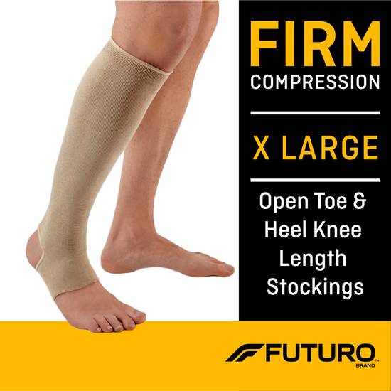 Futuro Open Toe, Open Heel, Knee Length for Men & Women Beige, XLarge