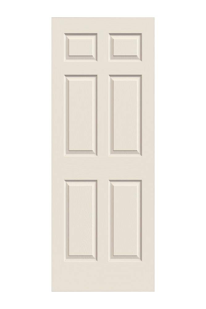 RELIABILT 28-in x 80-in 6-panel Textured Hollow Core Primed Molded Composite Slab Door with Lockset Bore | 10084615