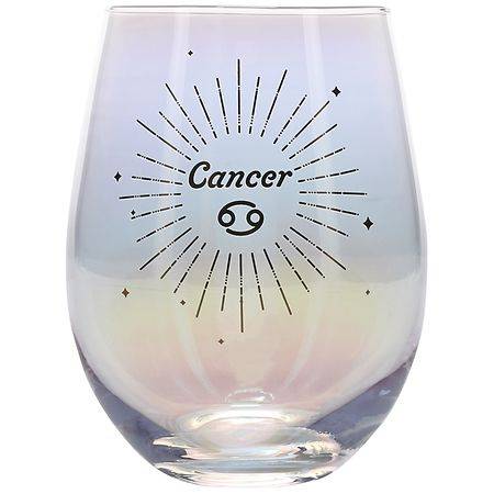 Festive Voice Cancer Zodiac Wine Glass-1.0Ea