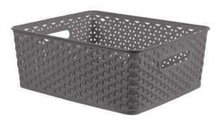 Brightroom Y Weave Decorative Storage Basket, Medium, Gray