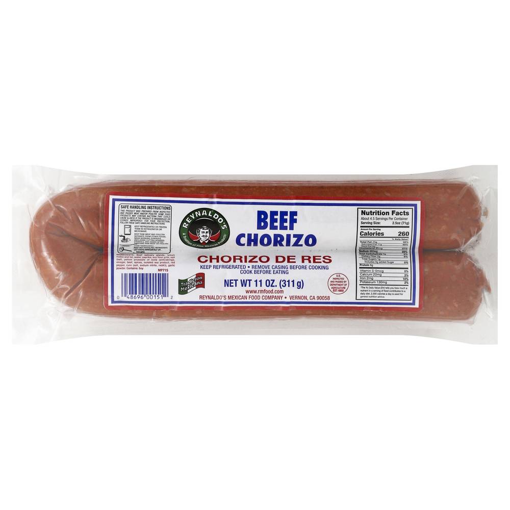 Reynaldo'S Beef Chorizo 11 Oz