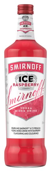 Smirnoff Ice Ice Raspberry, Vodka Mixed Drink (700ml)