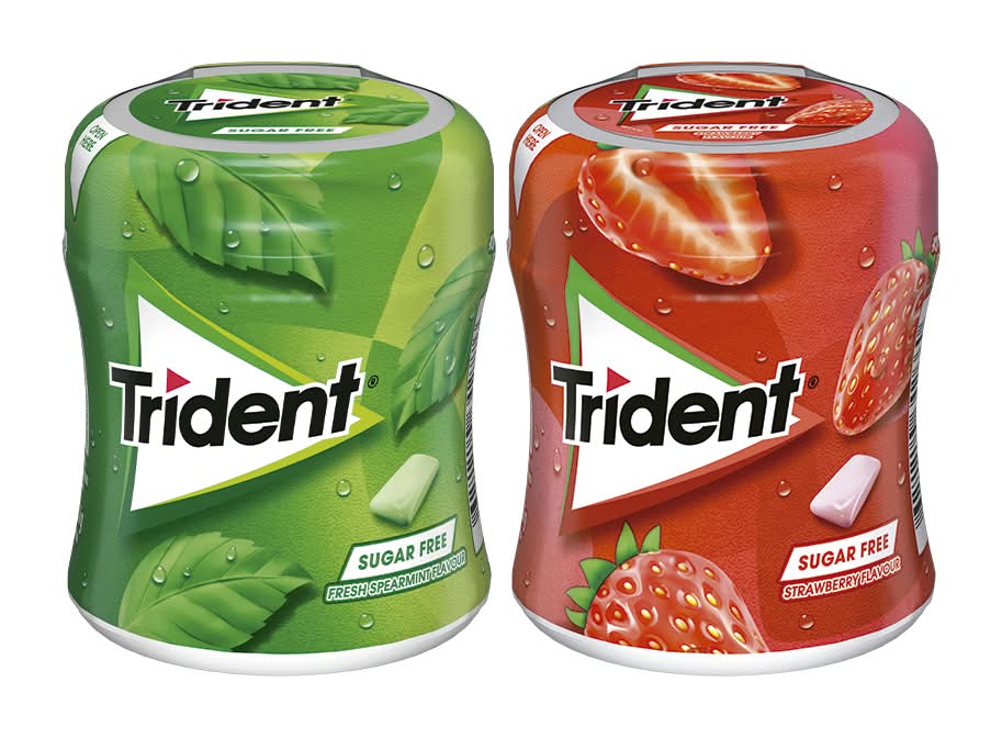 Trident - Pastilha Elástica Bottle Spearmint, embalagem de 82 g