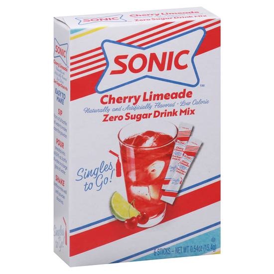 Sonic Singles To Go! Zero Sugar Cherry Limeade Drink Mix (6 ct)