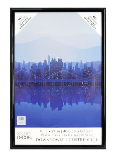 Studio Decor Poster Frame, 16 in x 24 in, Black