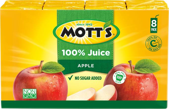 Order Mott's 100% Original Apple Juice Boxes (6.75 oz x 8 ct) food online from Rite Aid store, Shawnee on bringmethat.com