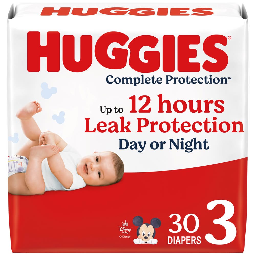 Huggies Complete Protection Baby Diapers, Stage 3 (30 ct)