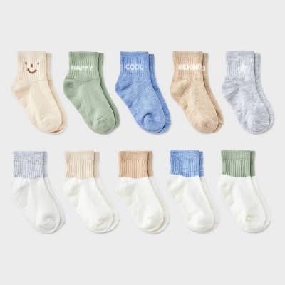 Cat & Jack Toddler Low Cut Socks, 2-3T, Assorted (10 ct)