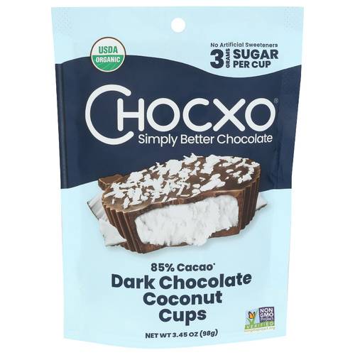 Chocxo Organic Dark Chocolate Coconut Cups