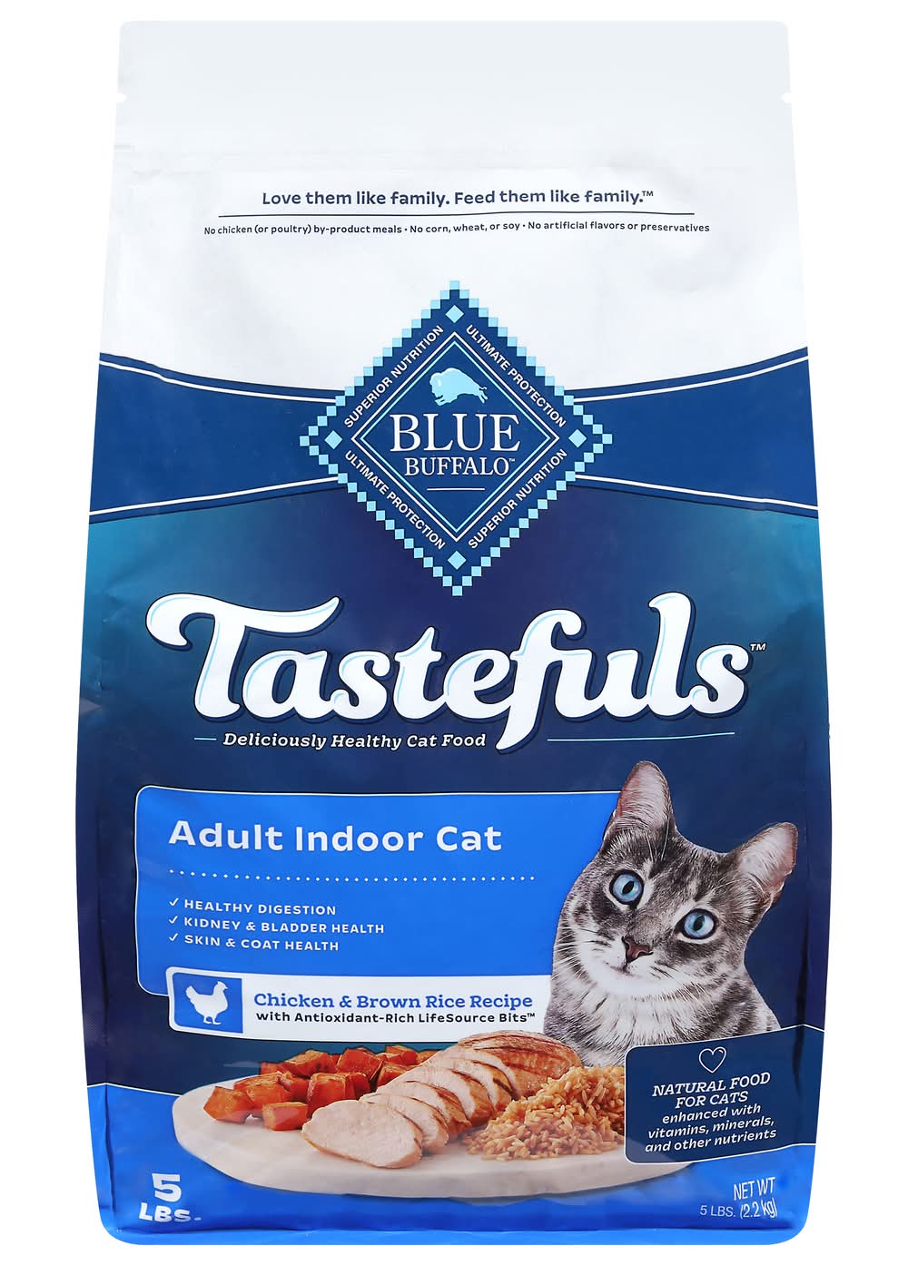 Blue Buffalo Tastefuls Deliciously Healthy Indoor Cat Food, Adult (5 lbs)