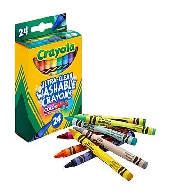Crayola Washable Ultra Clean Crayons, Assorted Colors, 24/Box (52-6924)