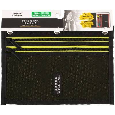 Five Star Dual Zipper Pencil Pouch (black)