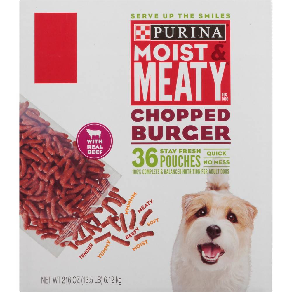 Purina Moist & Meaty Chopped Burger Pouches (13.48 lbs)