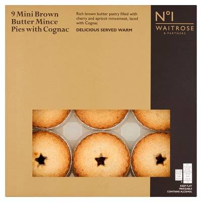 Waitrose & Partners No.1 9 Mini Brown Butter Mince Pies With Cognac (9 pack)