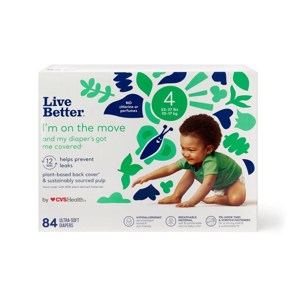 Live Better by CVS Health Diapers, Size 4, 86 CT