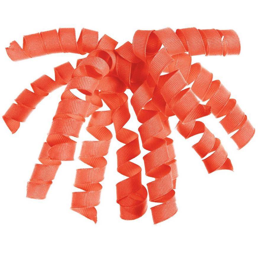 Party City Fabric Curled Gift Ribbons, Orange