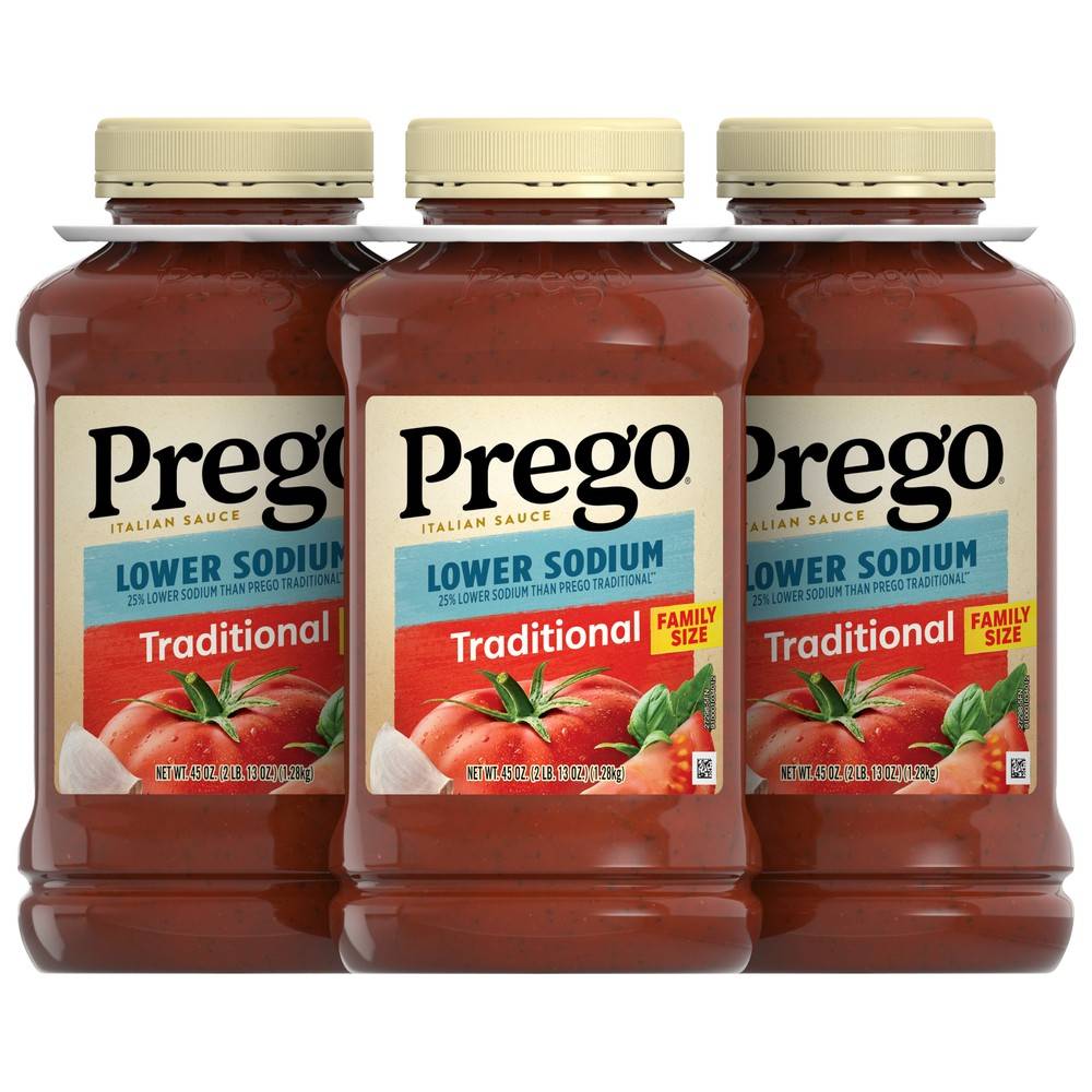 Prego Pasta Sauce Low Sodium (3 x 45 oz)