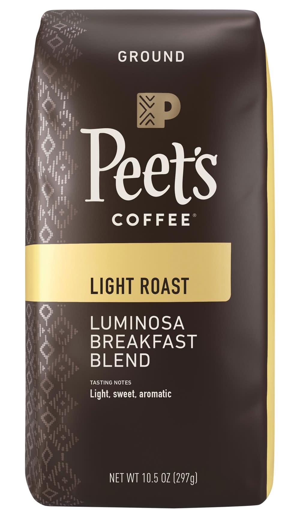Peet's Coffee Ground Light Roast Breakfast Blend Coffee, Luminosa (10.5 oz)