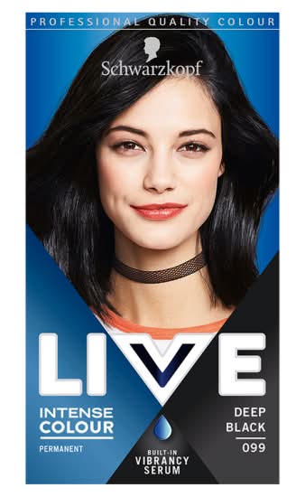 Schwarzkopf Deep Black 099, Live Intense Parmanent Hair Colour