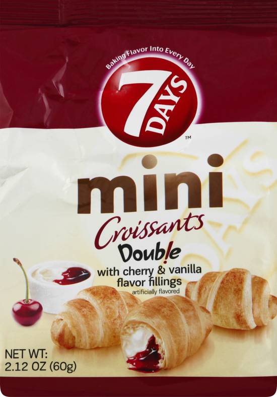 7 Days Mini Double Cherry & Vanilla Flavor Fillings Croissants