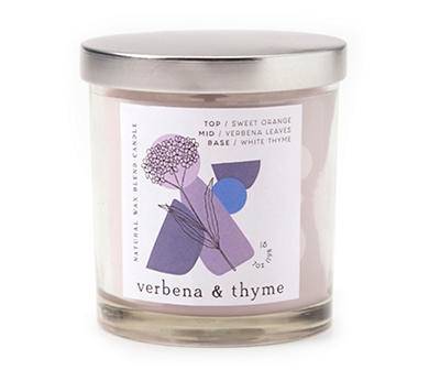 Verbena & Thyme Light Purple Jar Candle, 7.5 oz.