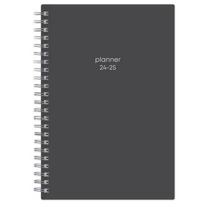 Blue Sky Weekly/Monthly Planner Wirebound Solid Charcoal (8.15"x5.83" )