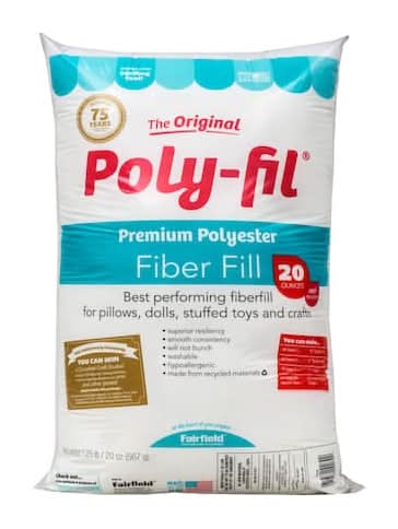 Poly-Fil Premium Fiber Fill Bag, White (20 oz)