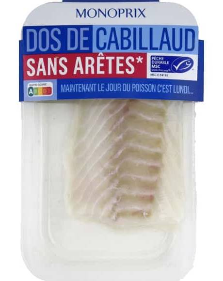 Monoprix Dos De Cabillaud Sans Arête Msc La Barquette De 200 G