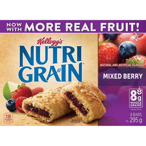Kellogg's barres de céréales nutri-grain aux fruits des champs (8 x 295 g) - nutri-grain cereal bars, mixed berry 8 bars (295 g)