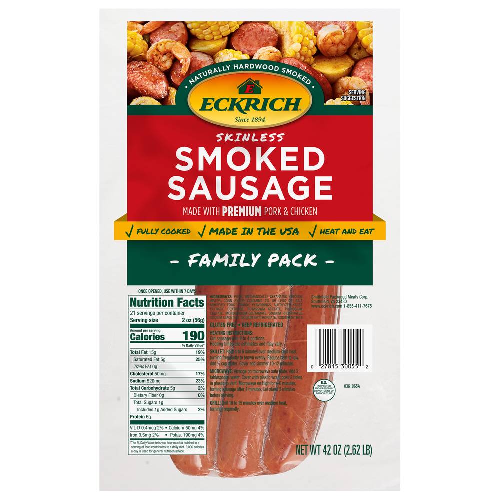 Eckrich Skinless Smoked Sausage (2.62 lbs)