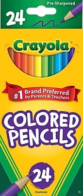 Crayola Kids' Colored Pencils, Assorted Colors, 24/Box (68-4024)