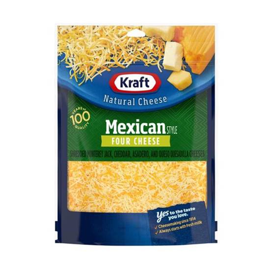 Queso Rallado Estilo Mexicano Kraft 4 Tipos de Queso 8 Oz
