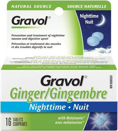 Gravol Ginger Nighttime Tablets (16 units)