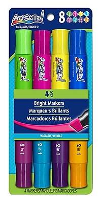 ArtSkills Bright Washable Markers, Assorted Colors, 4/Pack (PA-1212)