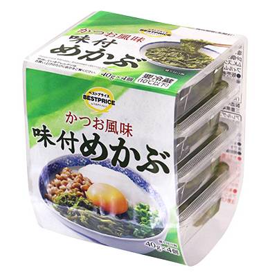 トップバリュ ベストプライス 味付めかぶ - かつお風味 (4 入)
