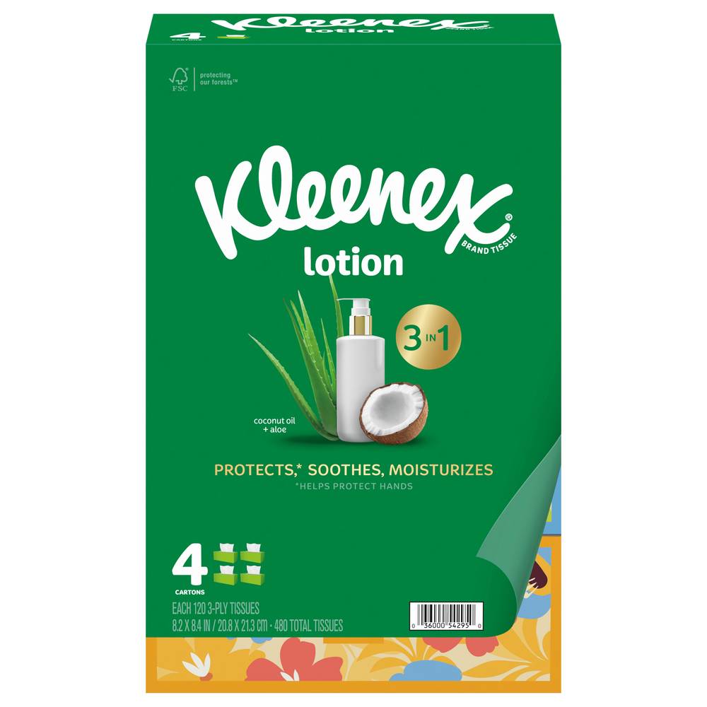 Kleenex Soothing Lotion Coconut Oil & Aloe Facial Tissues