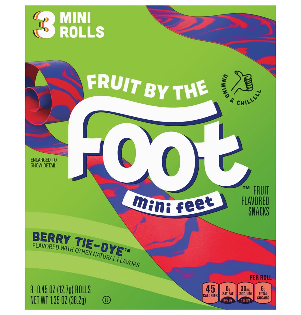 Fruit by the Foot Berry Tie Dye Mini Feet Fruit Snacks (1.35 oz)