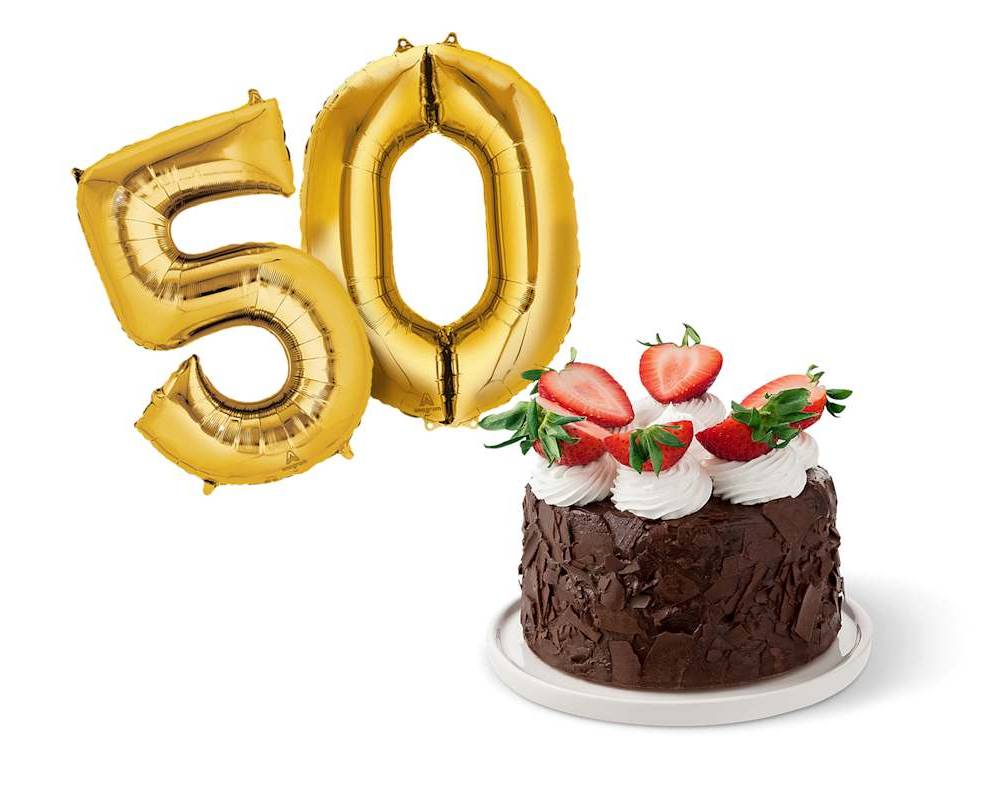 Chocolate Birthday Cake & Number Balloon Gift Set