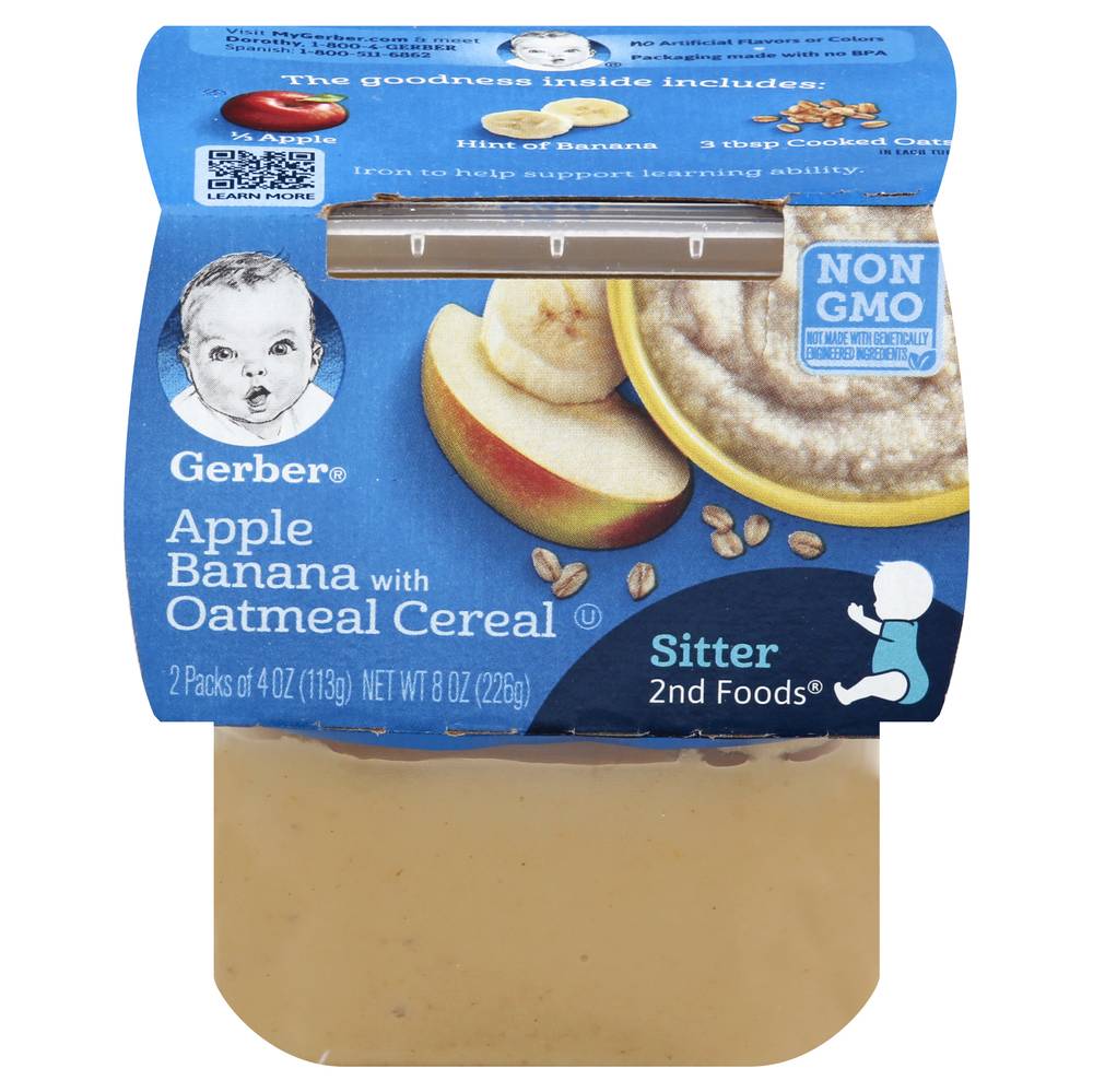 Gerber 2Nd Foods Apple Banana With Oatmeal Cereal (8 oz)