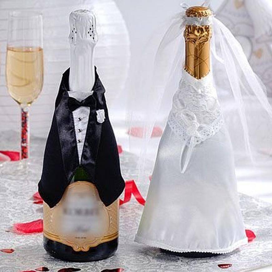 Wedding Celebration Champagne Bottle Covers 3pc