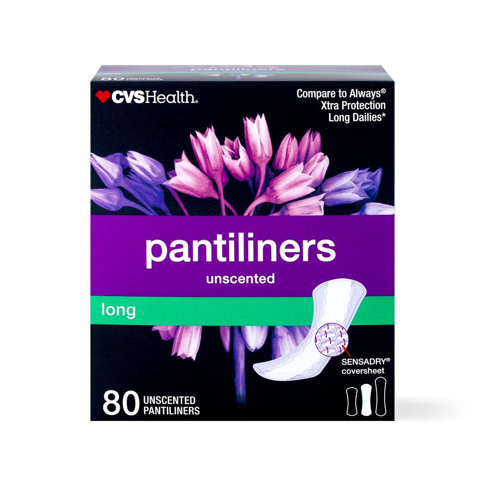 Cvs Health Panty Liners, Long, 80 Ct