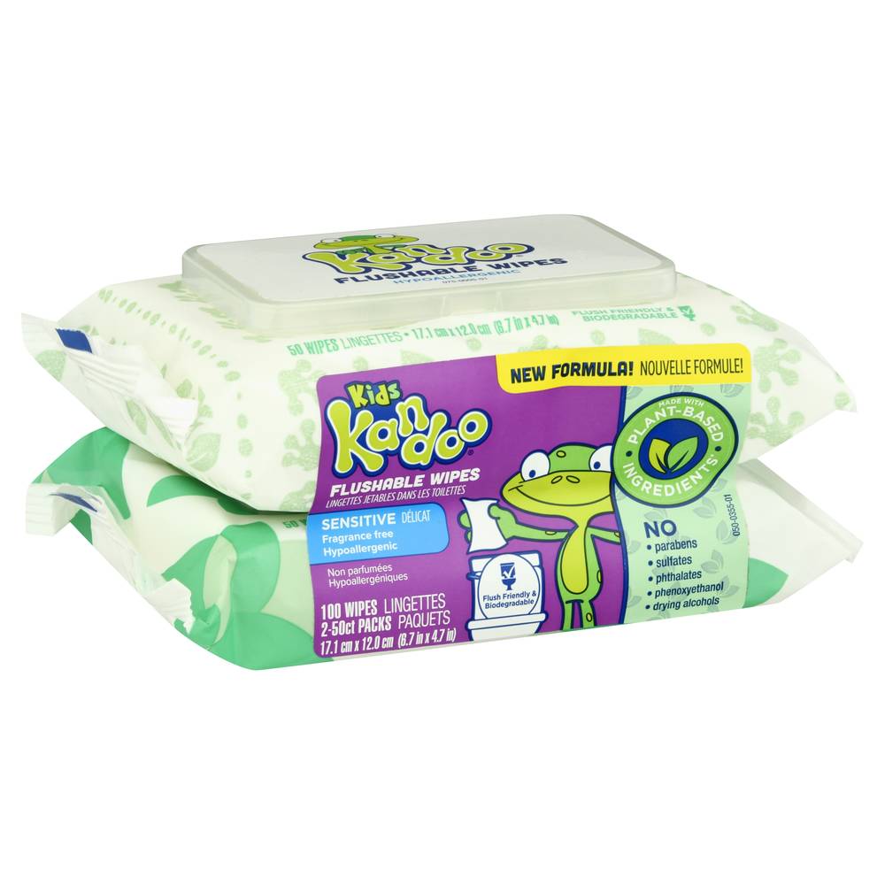 Kandoo Kids Sensitive Fragrance Free Flushable Wipes